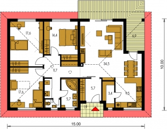 Floor plan of ground floor - BUNGALOW 198